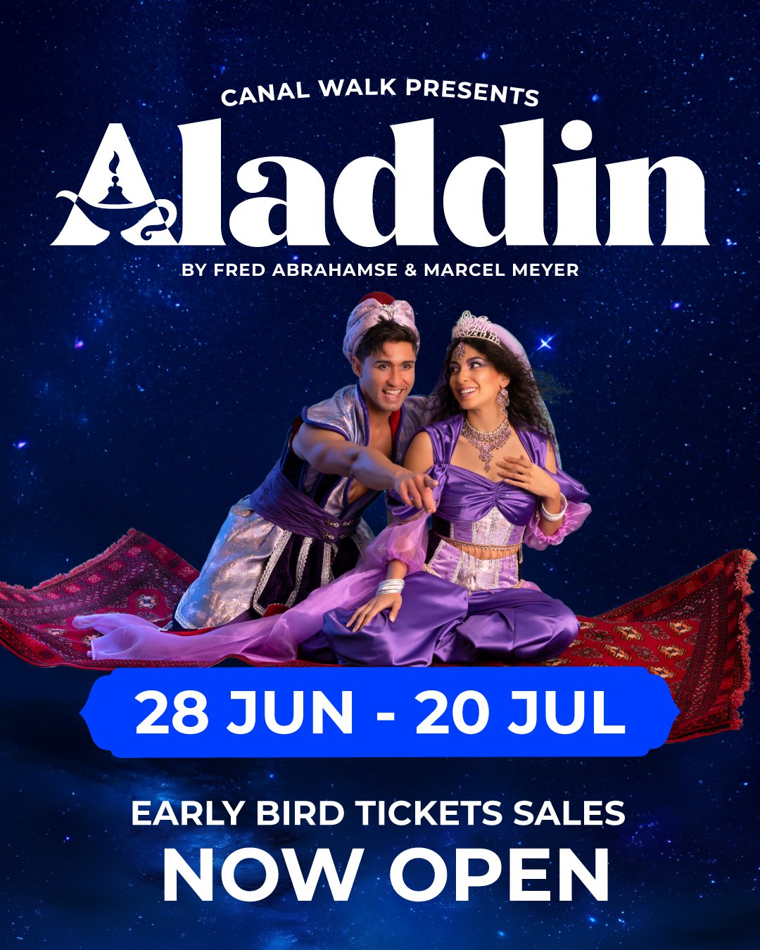 Early Bird Tickets for Canal Walk's Aladdin