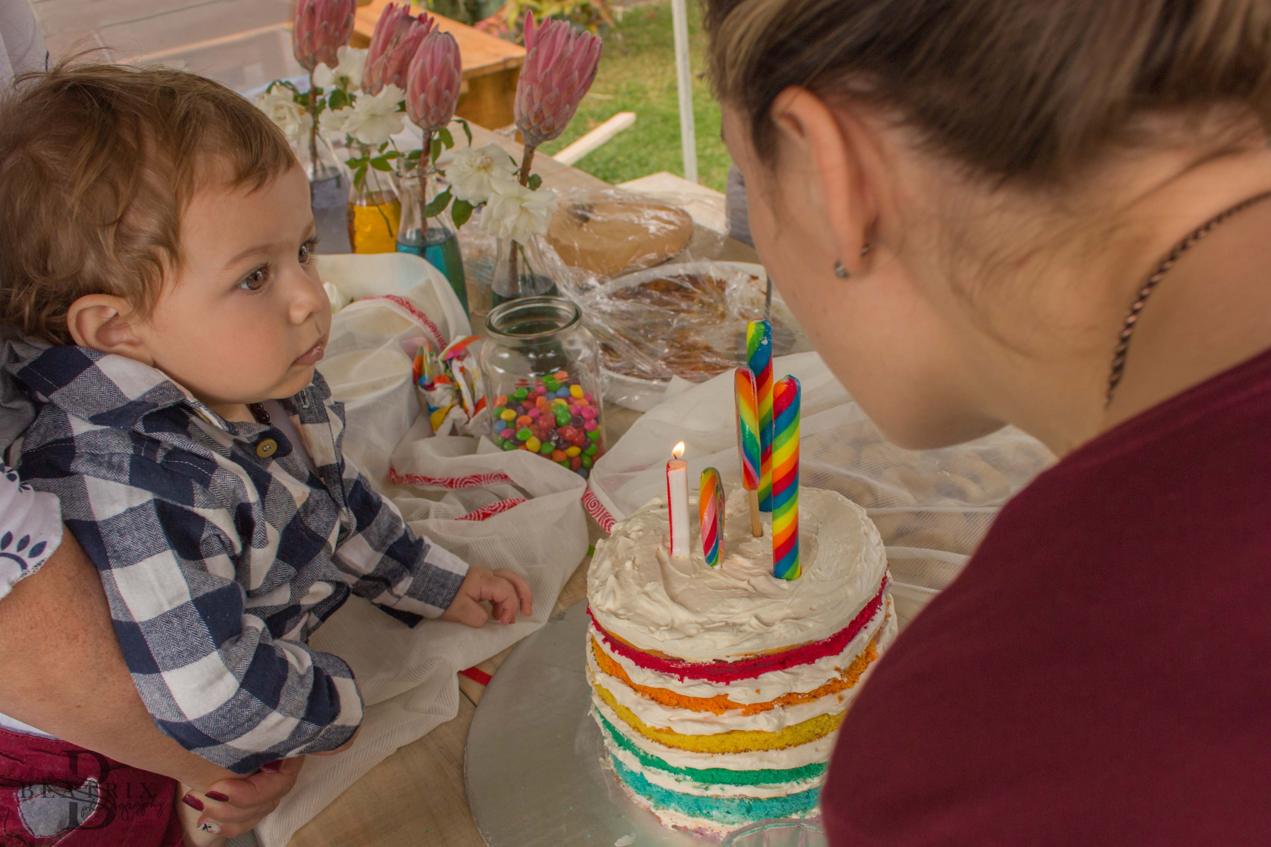 Owen's first birthday party - Rainbows