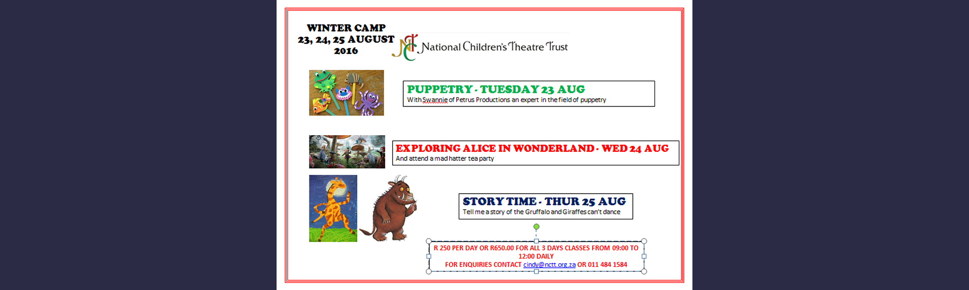 National Children's Theatre | One Day Camps