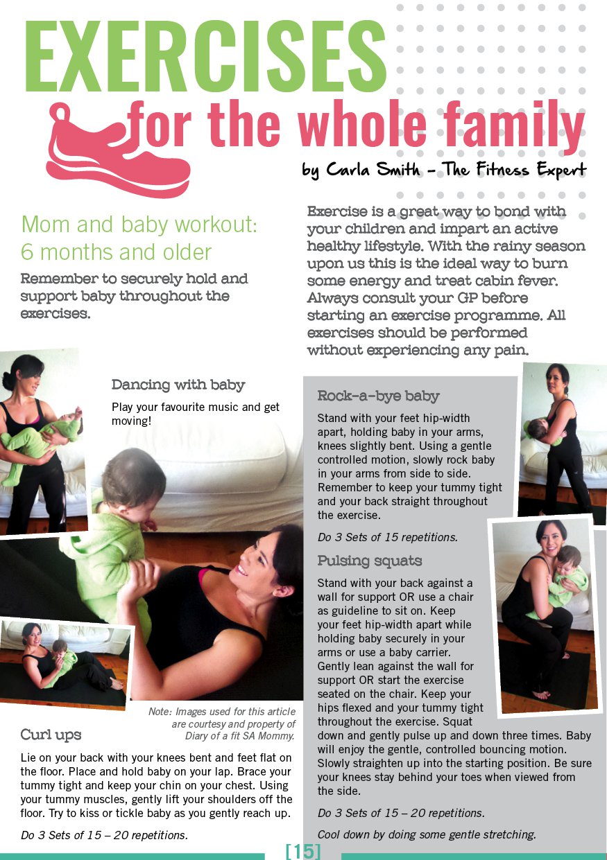 Mom or Daddy and baby home exercise routine