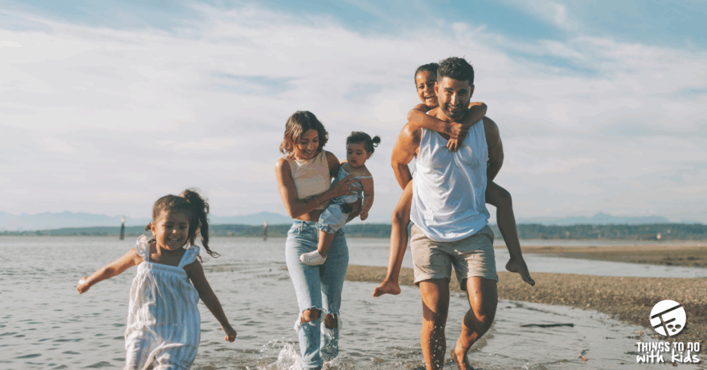 Family enjoying a day on the beach