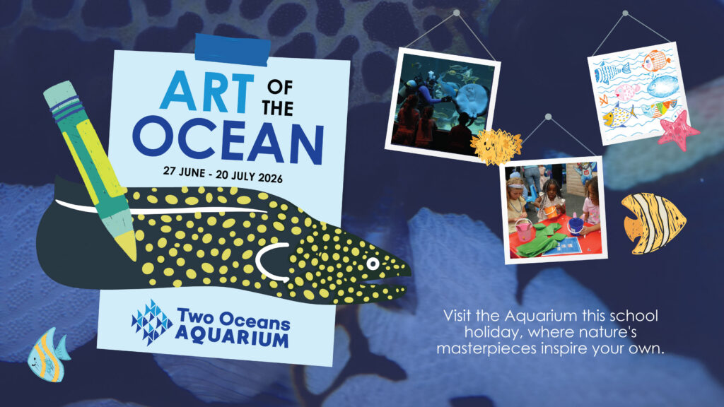 Two Oceans Aquarium Art of the Ocean school holiday activity for kids in Cape Town with ocean-themed crafts and family fun.