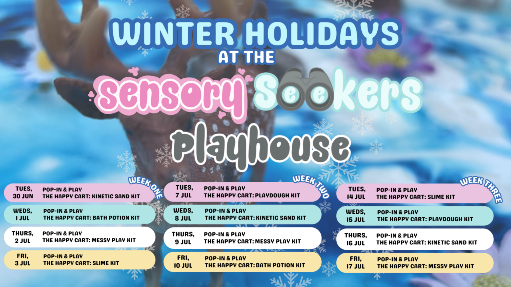 Sensory Seekers Playhouse winter holiday programme in Durbanville with sensory play kits, slime, playdough and messy play for kids.