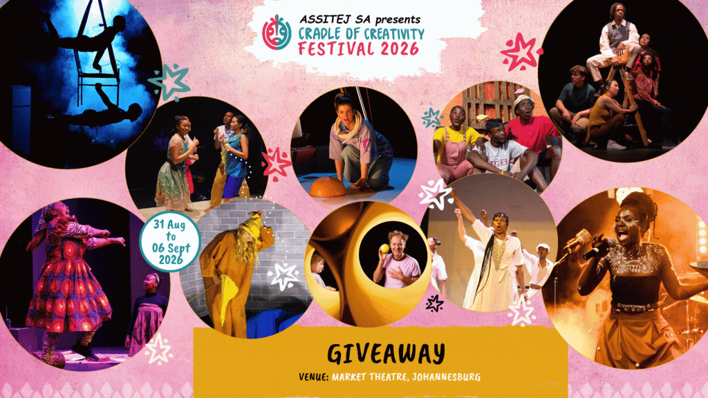 Cradle of Creativity Festival 2026 giveaway at the Market Theatre in Johannesburg, featuring colourful theatre, dance and circus performances from 31 August to 6 September 2026.