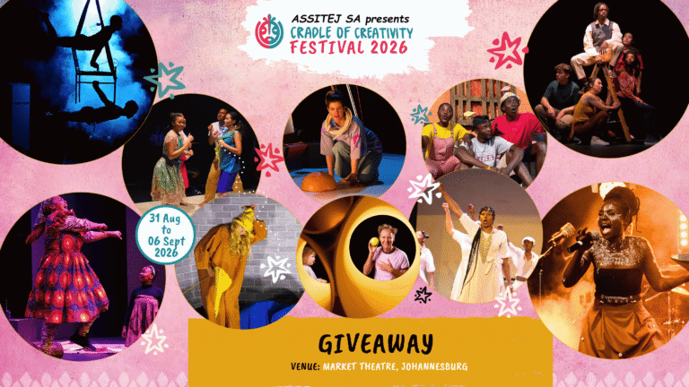 Cradle of Creativity Festival 2026 giveaway at the Market Theatre in Johannesburg, featuring colourful theatre, dance and circus performances from 31 August to 6 September 2026.